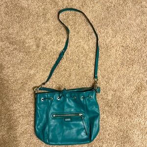 Coach teal crossbody, slightly used